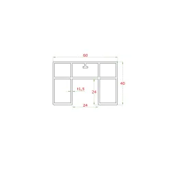 Madlo 60x40mm pre sklo 8-17,5mm, hliník, L-5000mm Madlo 60x40mm pre sklo 8-17,5mm, hliník, L-5000mm